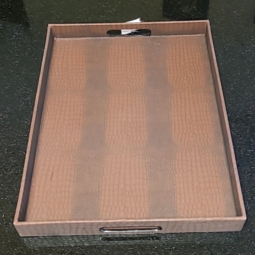 Decorative Alligator Leather Tray